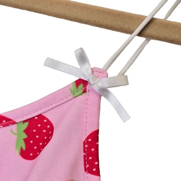 Women's Strawberry Print Spaghetti Strap Crop Top Summer Cami M - Picture 5 of 9